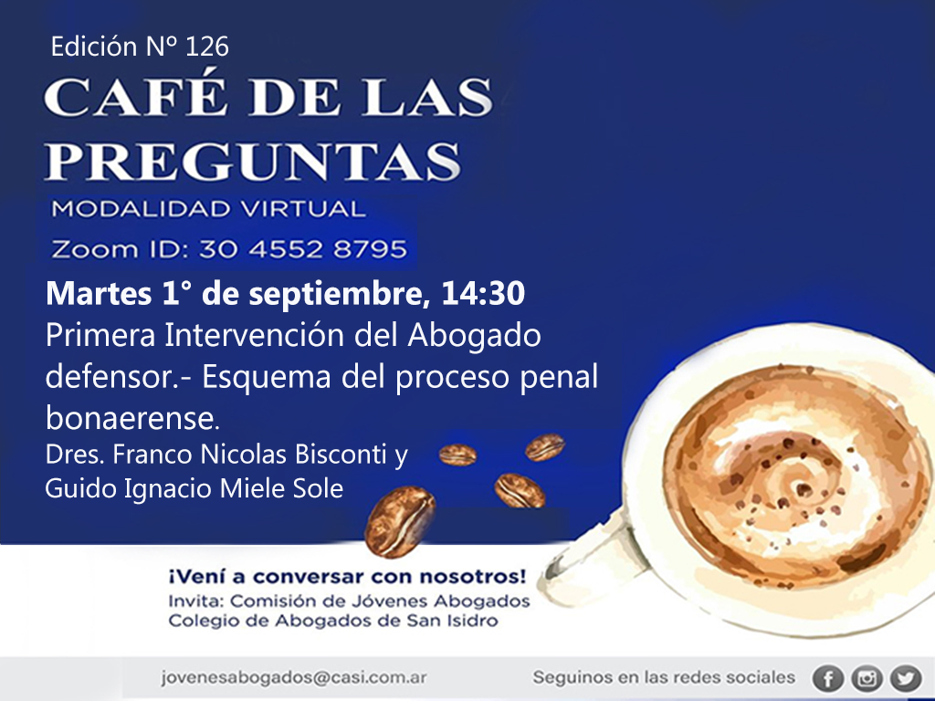 Café de las Preguntas -virtual- CXXVI, 1° de septiembre