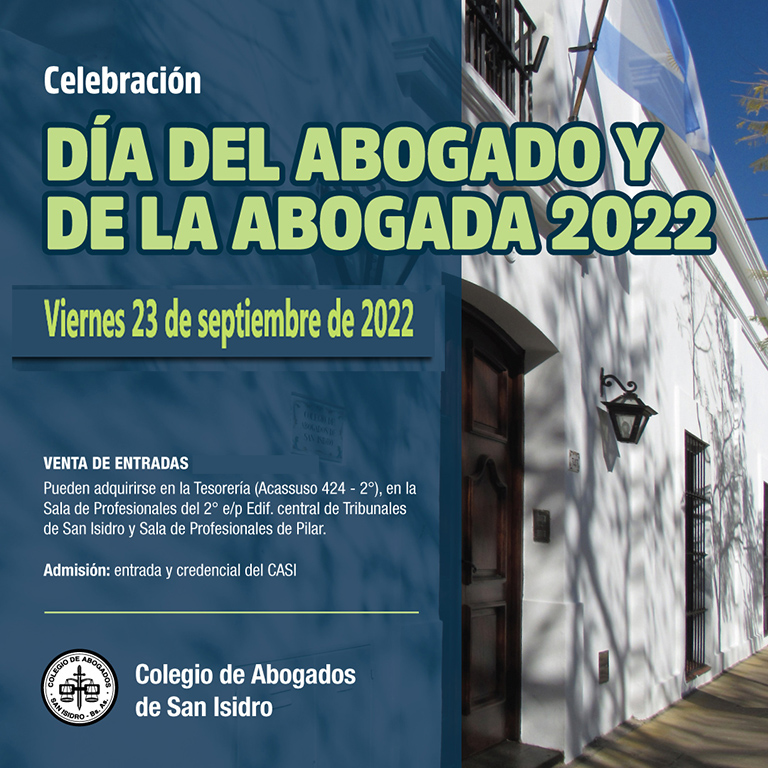 Festejos del Día del Abogado y de la Abogada 2022: viernes 23/9/22