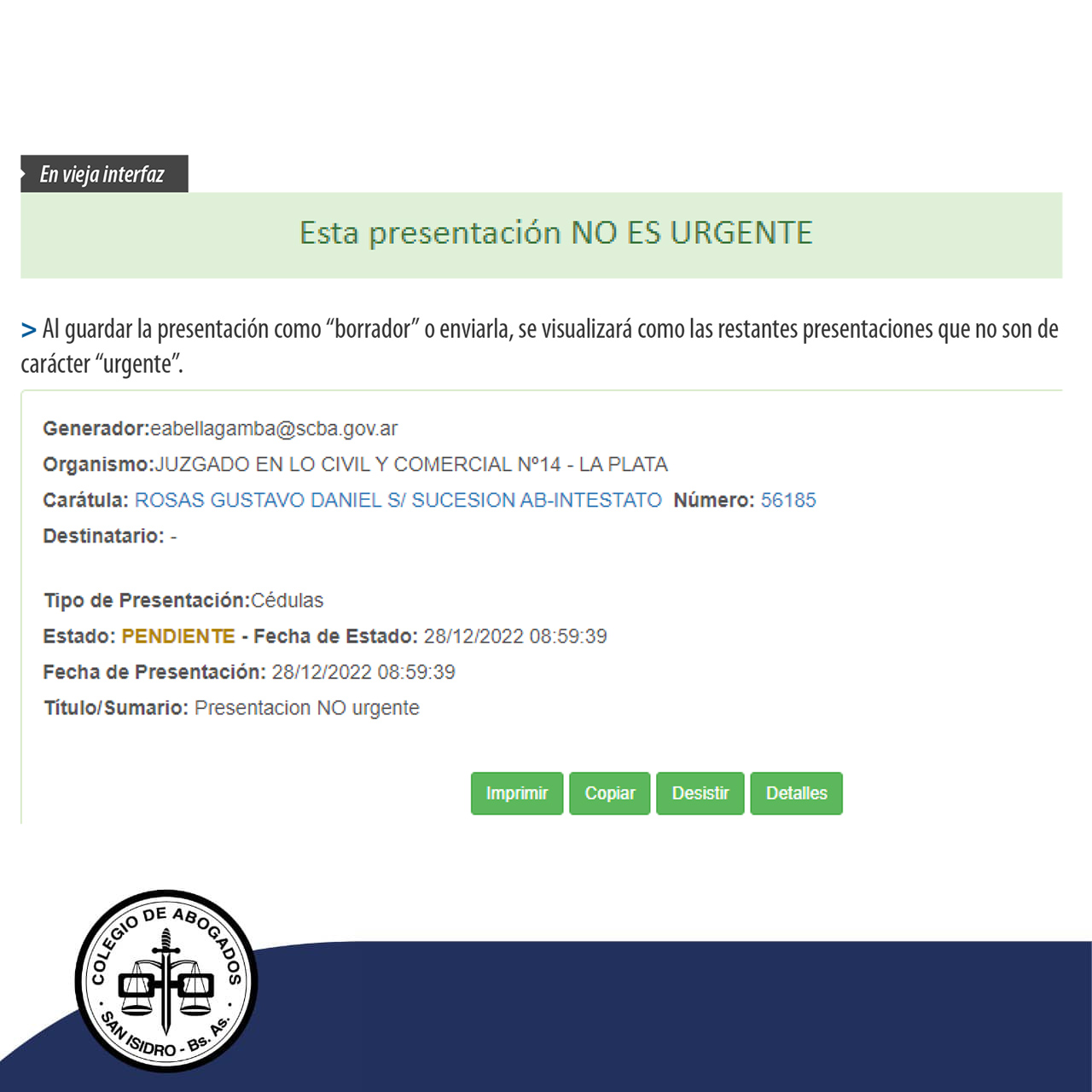 6[Feria Enero 2023] Presentaciones e inicios de causas con carácter de urgente  