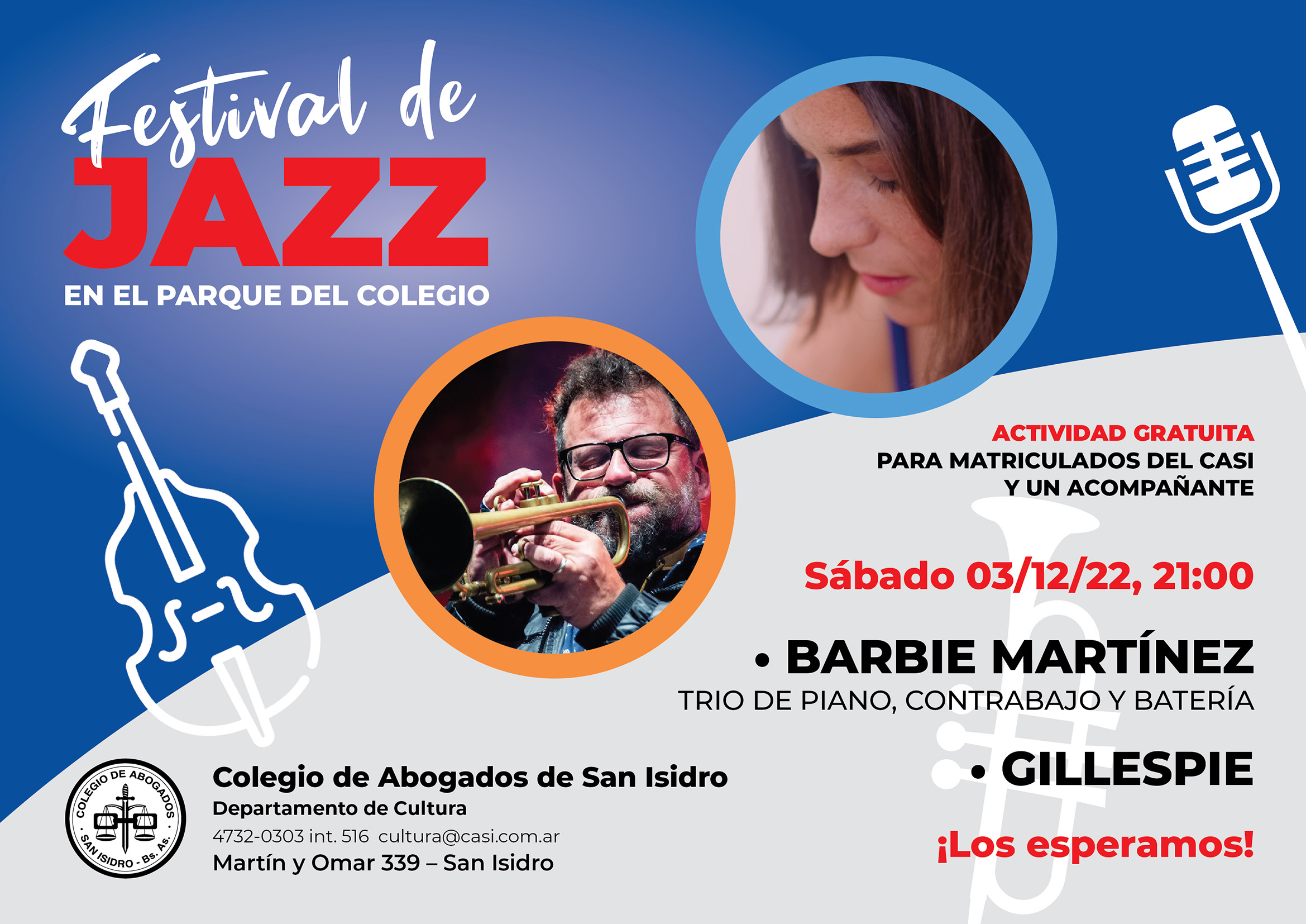 A puro jazz en el parque del Colegio: 3/12/22, 21:00