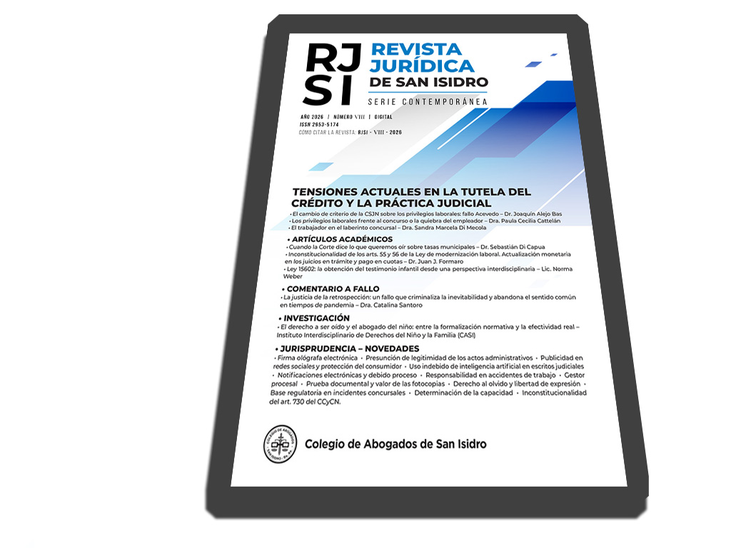 Revista Jurídica de San Isidro Nro. 8 – Serie Contemporánea (ISSN 2953-5174)