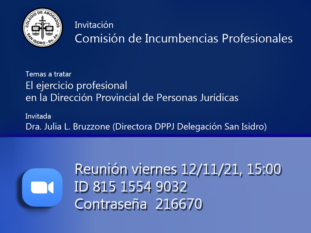 Reunión: viernes 12 de noviembre de 2021, 15:00