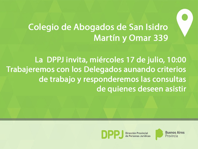 Funcionarios de la DPPJ vendrán al Colegio. Invitación