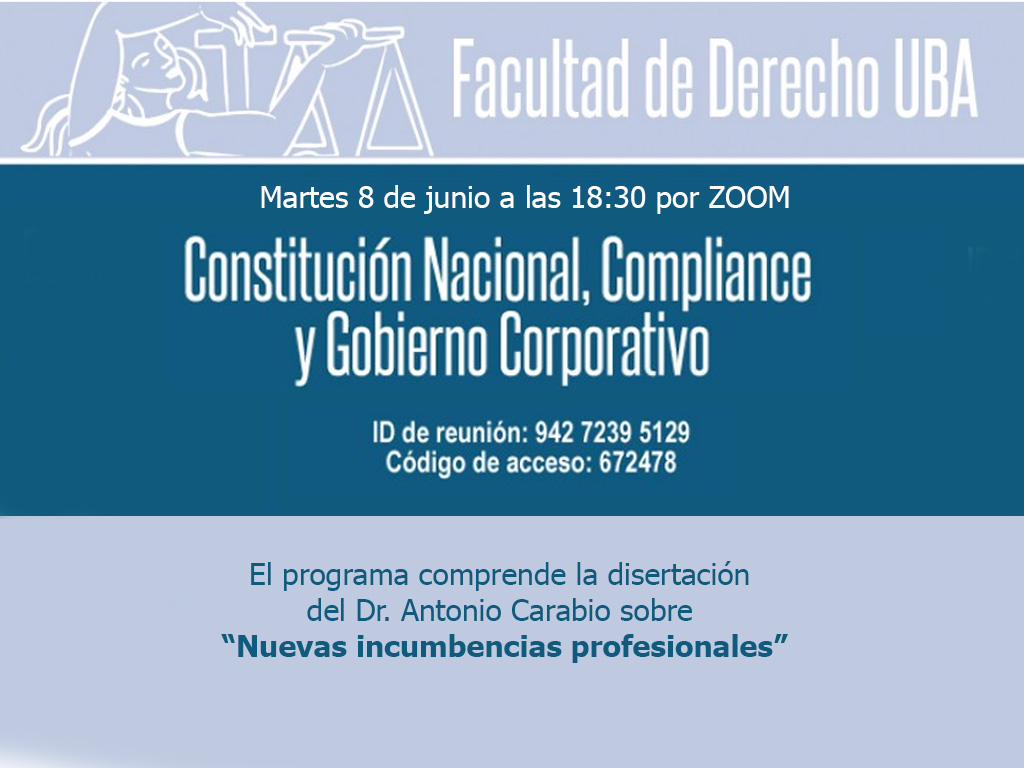 Invitación. Constitución Nacional, Compliance y Gobierno Corporativo