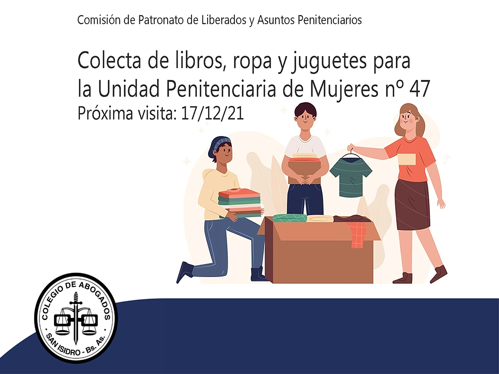 Colecta de "Ropa, juguetes y libros a las cárceles"