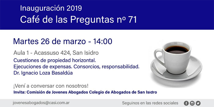 Café de las Preguntas nro. 71 Marzo 26 de 2019