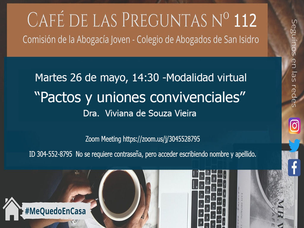 Café de las Preguntas -Virtual- CXII; Martes 26 de mayo