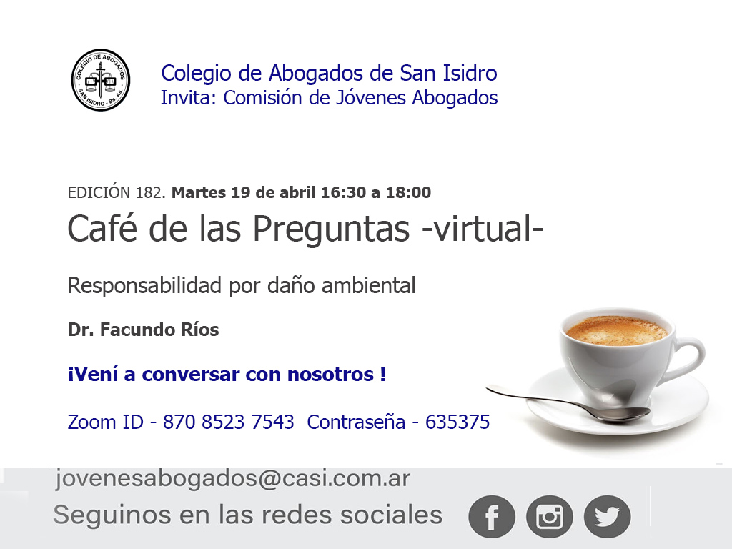Café de las Preguntas CLXXXII: martes 19/4/22, 16:30