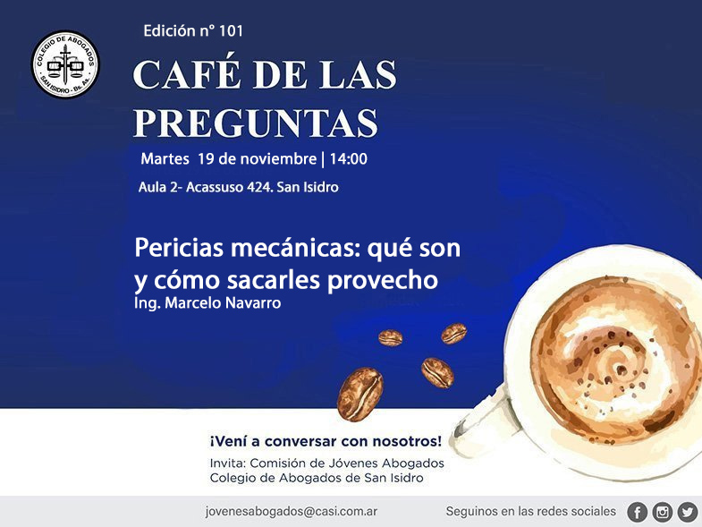 Café de las Preguntas CI, martes 19/11