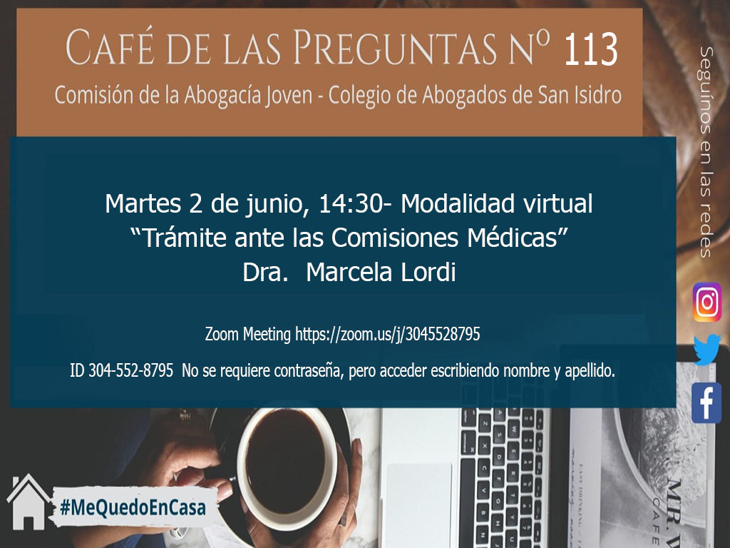 Café de las Preguntas -Virtual- CXIII; Martes 2 de junio
