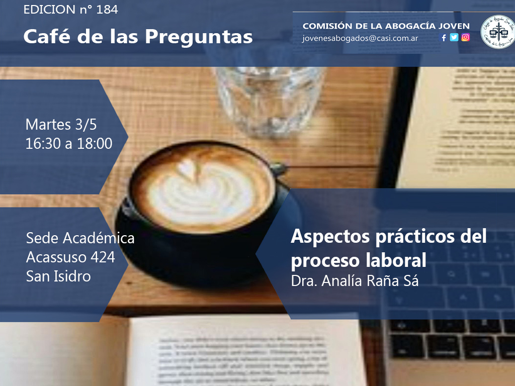 Café de las Preguntas CLXXXIV: martes 3/5/22, 16:30 -presencial-