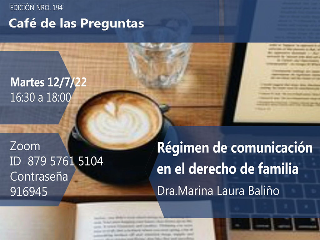 Café de las Preguntas CXCIV: martes 12/7/22, 16:30 -virtual-
