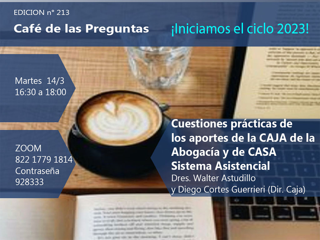 Café de las Preguntas CCXIII: martes 14/3, 16:30  - virtual -