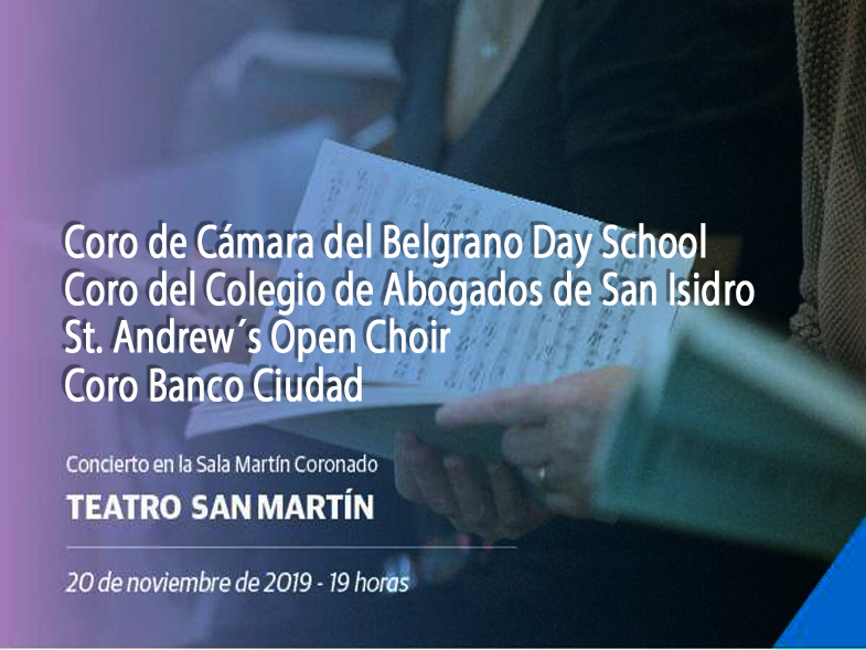 Concierto en la Sala Martín Coronado | Teatro San Martín. Miércoles 20 de noviembre de 2019 – 19:00