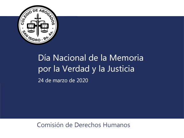 Día Nacional de la Memoria por la Verdad y la Justicia, 24 de marzo de 2020