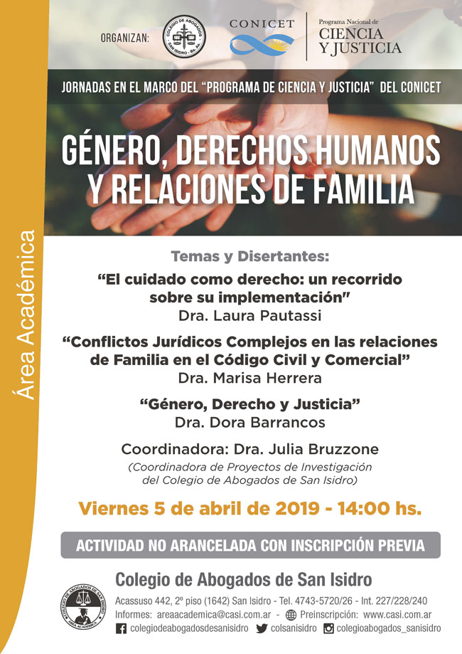 Jornada del CONICET. Dras. Pautassi, Barrancos y Herrera: 5/4