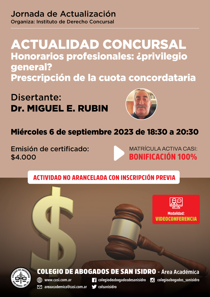 Actualidad concursal. Honorarios profesionales: ¿privilegio general? 