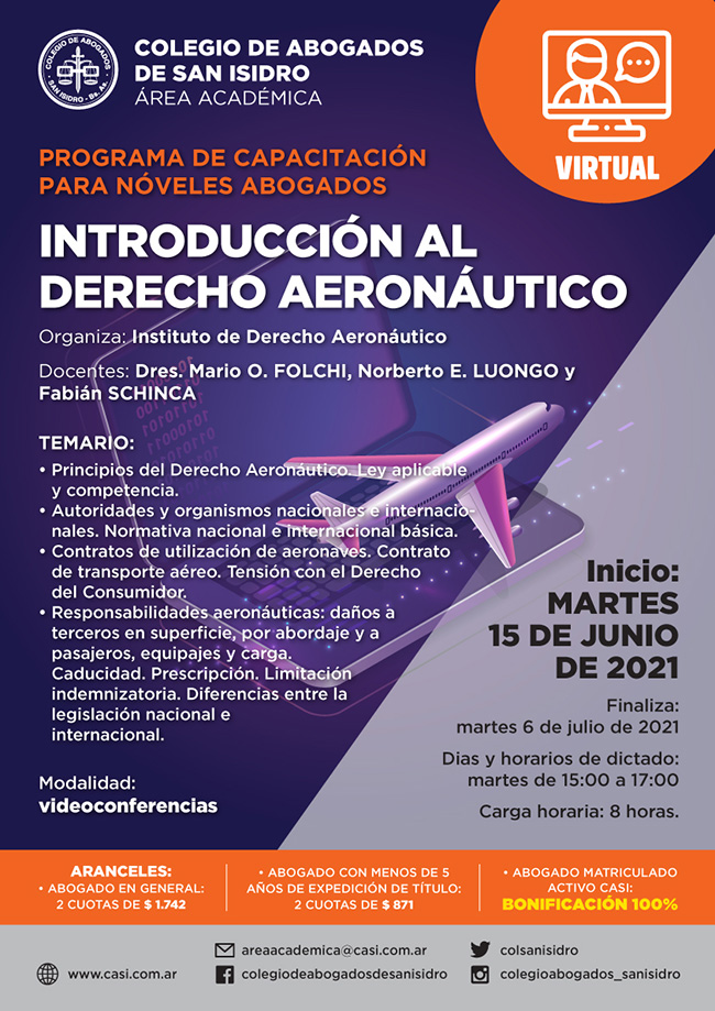 Introducción al Derecho Aeronáutico. Curso virtual