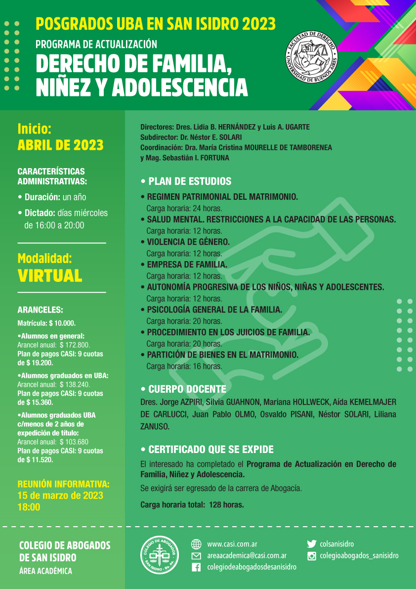 Derecho de Familia, Niñez y Adolescencia 2023