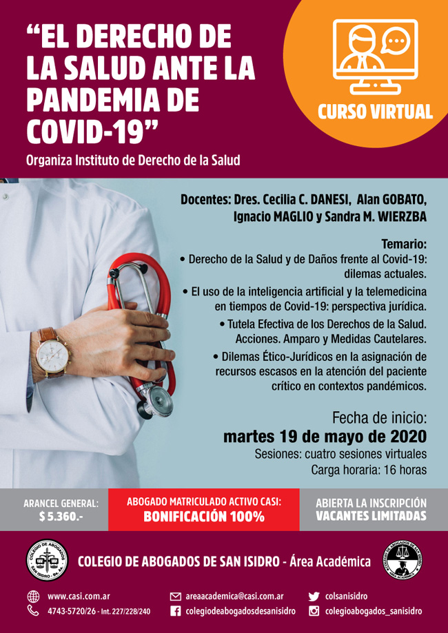 El Derecho de la Salud ante la pandemia de Covid-19. Curso virtual