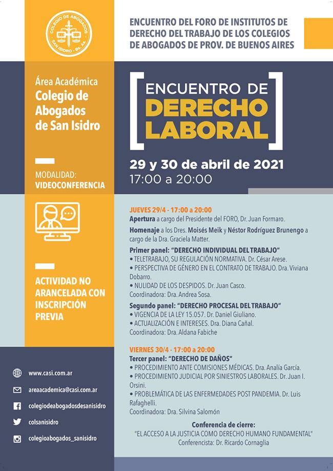 Encuentro de Derecho Laboral - 29 y 30 abril de 2021