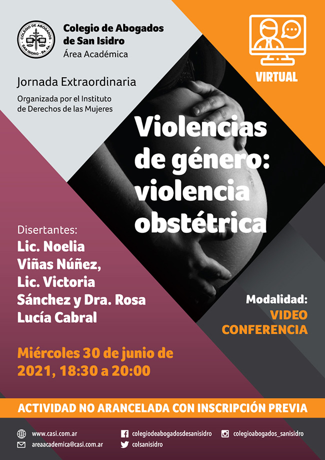 Violencias de género: violencia obstétrica. Jornada extraordinaria 30/6