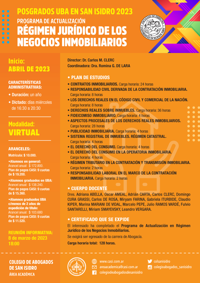 Régimen jurídico de los negocios inmobiliarios 2023