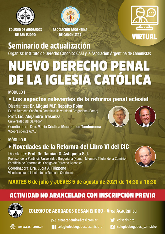 Nuevo Derecho Penal de la Iglesia Canónica. Seminario