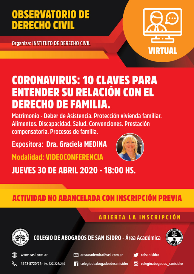 Coronavirus y Derecho de Familia. Videoconferencia