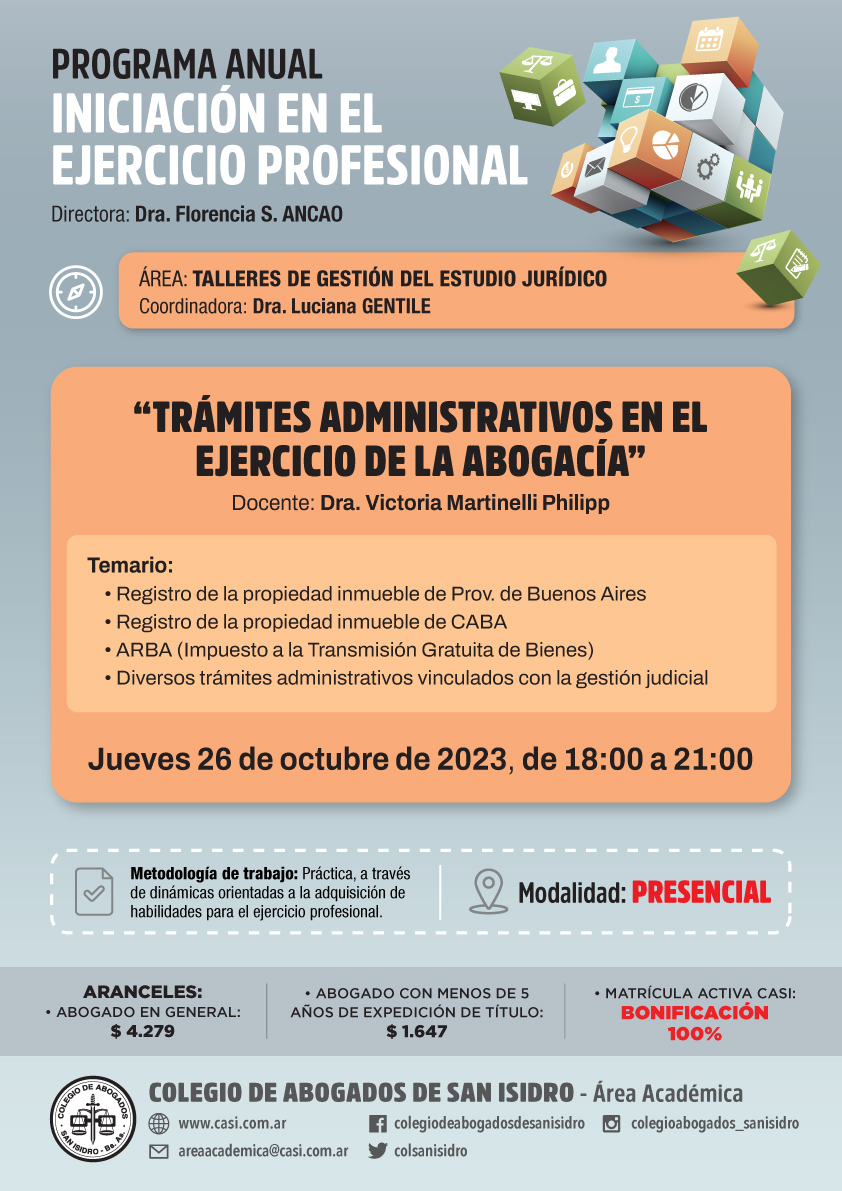 trámites administrativos en el ejercicio de la abogacía