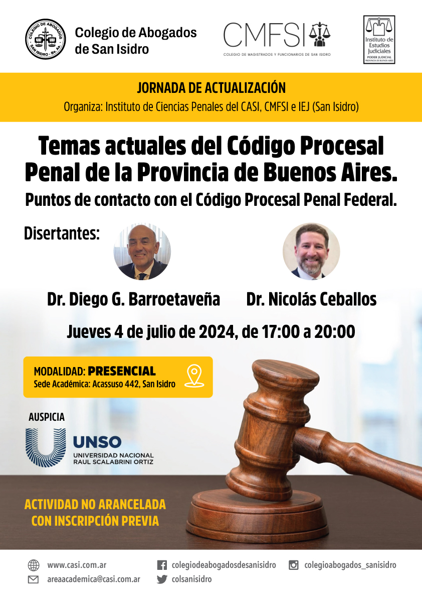 Temas actuales del Código Procesal Penal de la Provincia de Buenos Aires