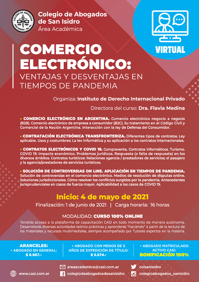Comercio electrónico. Curso virtual 2021