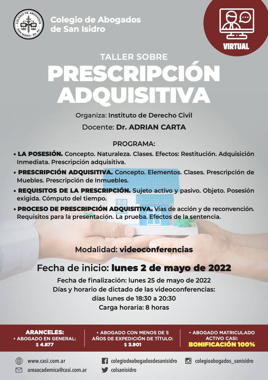 Taller sobre prescripción adquisitiva