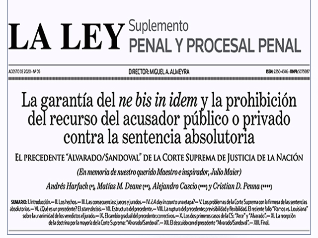 El Diario La Ley dedicó una edición especial al fallo "Ramos v. Louisiana" de la Suprema Corte de Justicia de los Estados Unidos, que estableció la unanimidad de los veredictos del jurado con un artículo central en tapa de Andrés Harfuch, Matías Deane, Alejandro Cascio y Cristian Penna.