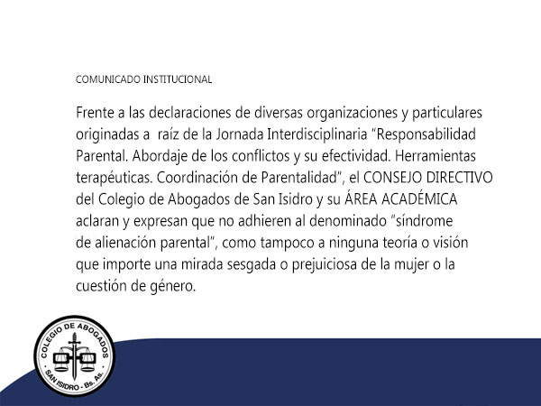 Comunicación institucional. Desaprobación del SAP