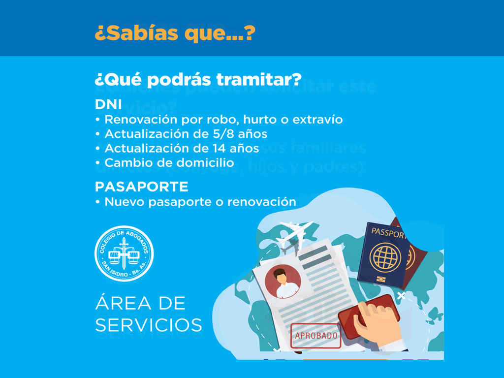 ¿Sabías que en nuestra oficina de RENAPER podés tramitar tu nuevo DNI, sacar tu pasaporte o renovarlo?