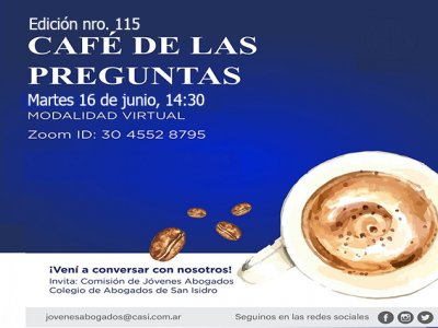 Café de las Preguntas -Virtual- CXV; Martes 16 de junio