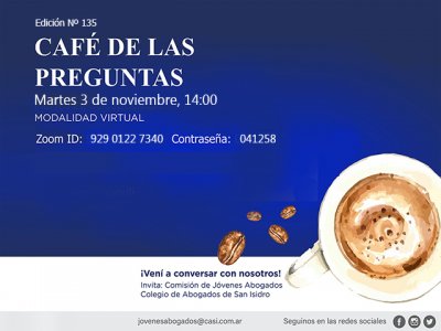 Café de las Preguntas -virtual- CXXXV, 3 de noviembre, 14:00