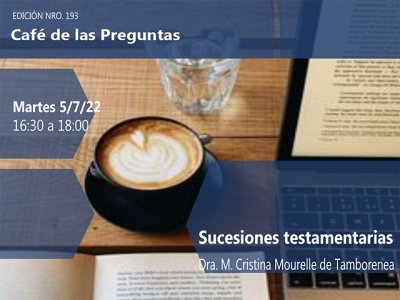 Café de las Preguntas CXCIII: martes 5/7/22, 16:30 -Presencial/virtual-
