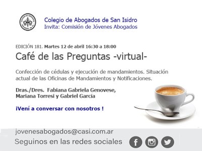 Café de las Preguntas CLXXXI: martes 12/4/22, 16:30