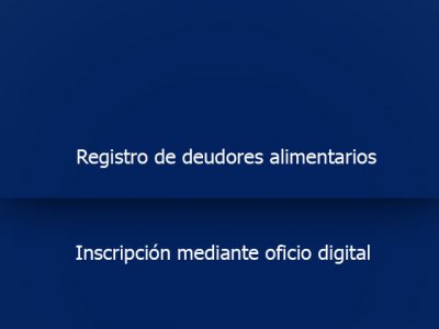 Registro de deudores alimentarios: Inscripción mediante oficio digital 