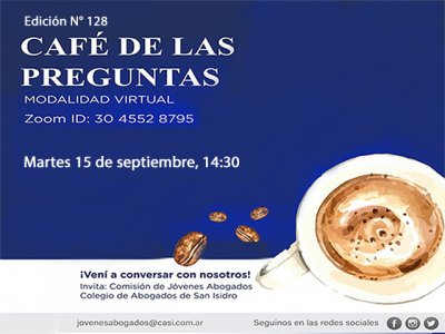 Café de las Preguntas -virtual- CXXVIII, 15 de septiembre
