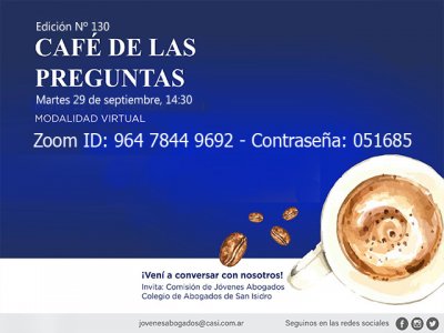 Café de las Preguntas -virtual- CXXX, 29 de septiembre