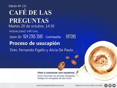 Café de las Preguntas -virtual- CXXXIII, 20 de octubre