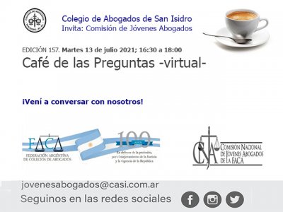 Café de las Preguntas -virtual- CLVII: 13 de julio de 2021, 16:30