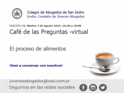 Café de las Preguntas -virtual- CLVIII: 3 de agosto de 2021, 16:30