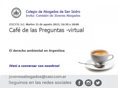 Café de las Preguntas -virtual- CLXII: 31 de agosto de 2021, 16:30