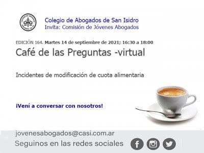 Café de las Preguntas -virtual- CLXIV: 14 de septiembre de 2021, 16:30