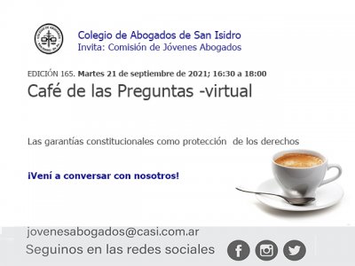 Café de las Preguntas -virtual- CLXV: 21 de septiembre de 2021, 16:30