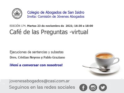 Café de las Preguntas -virtual- CLXXIV, 23 de noviembre de 2021, 16:30
